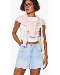 Boohoo - Tall Denim Mini Short - Lyst
