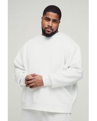 BoohooMAN - Plus 330GSM Oversize Basic Rundhals-Sweatshirt - Lyst
