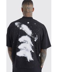 BoohooMAN - Oversized Boxy Galaxy Puff Print T-shirt - Lyst