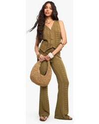 Boohoo - Mix And Match Crochet Textured Patterned Trouser - Lyst