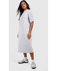 Boohoo - Cotton Super Oversized Midi T-shirt Dress - Lyst
