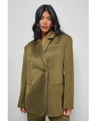 Warehouse - Premium Satin Oversized Blazer Co-Ord - Lyst