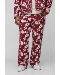 Boohoo - Pantalón Plus De Campana Con Estampado De Tapiz De Flores - Lyst