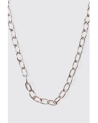 BoohooMAN - Short Chunky Metal Chain Necklace In Silver - Lyst