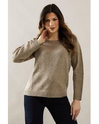 Wallis - Round Neck Rib Detail Sweater - Lyst