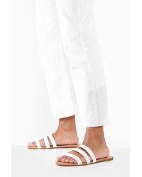 Boohoo Strappy Flat Sandals With Ankle Strap In Rose Gold in Pink | Lyst
