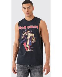 BoohooMAN - Oversized Iron Maiden License vest - Lyst