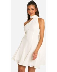 Boohoo - Chiffon Assymteric Godet Seam Mini Dress - Lyst