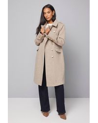 Wallis - Button Down Military Coat - Lyst
