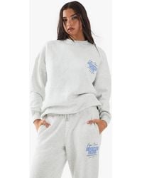 Boohoo - Dsgn Studio Sports Bubble Slogan Oversized Sweatshirt - Lyst