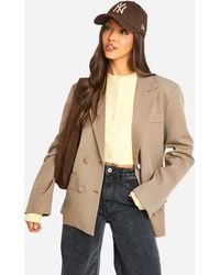 Boohoo - Double Breasted Relaxed Fit Tailored Blazer - Lyst