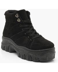 lace up chunky high top trainers