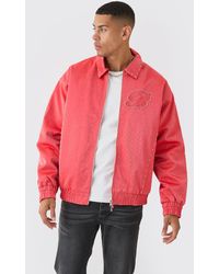 BoohooMAN - Oversized Weave Pu Bomber - Lyst