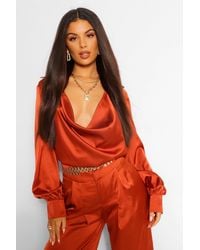 florence satin cowl neck bodycon dress