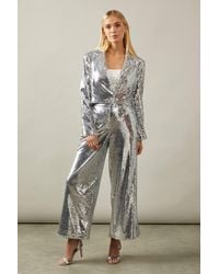 Wallis - Petite Sequin Crop Blazer - Lyst