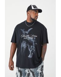 BoohooMAN - Plus Oversized Extended Neck Renaissance T-shirt - Lyst