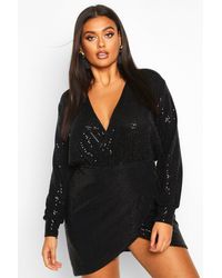 plus floral sequin wrap skater dress