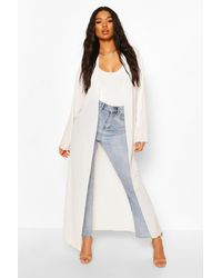 Boohoo Basic Woven Maxi Kimono - White