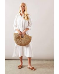 Wallis - Petite Textured Button Through Shirt Dress - Lyst
