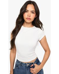Boohoo - Super Soft Cap Sleeve Fitted T-Shirt - Lyst