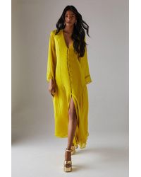 Warehouse - Chiffon Bohemian Button Through Maxi Dress - Lyst