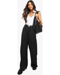 Boohoo - Tailored Woven Straight Leg Pants - Lyst