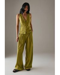 Warehouse - Linen Blend Tailored Pants - Lyst