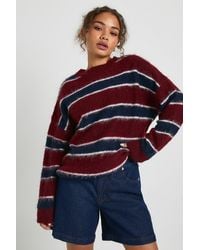 Boohoo - Super Soft Stripe Oversized Knitted Sweater - Lyst