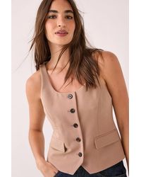 Nasty Gal - Tailored Scoop Neck Button Through Waistcoat - Lyst