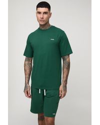BoohooMAN - Tall T-Shirt & Shorts mit Man Stickerei - Lyst