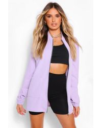 Boohoo Womens Extrem Übergroße Bomberjacke Aus Jersey Und Kreppgewebe Mit Tasche - Natur