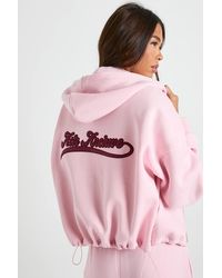 Boohoo - Ath Archive Self Fabric Applique Zip Through Hoodie - Lyst