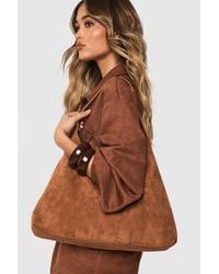 Boohoo - Faux Suede Structured Tote Bag - Lyst