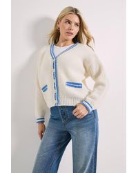 Dorothy Perkins - Contrast Cricket Cardigan - Lyst