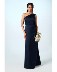 Coast - Honoured Petite Drape One Shoulder Satin Maxi Bridesmaid Dress - Lyst