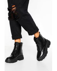 chunky cleated hiker boots