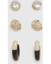 Boohoo - Statement Stud Earrings 3 Pack - Lyst