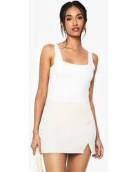 Boohoo - Split Front Micro Mini Skirt - Lyst