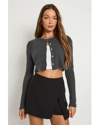 Boohoo - Woven Wrap Side Split Skort - Lyst