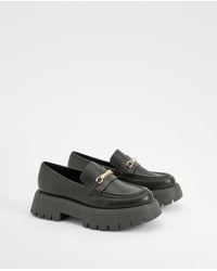Boohoo - Platform Chunky Sole T Bar Loafers - Lyst