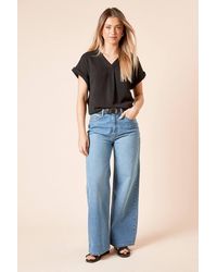 Dorothy Perkins - V Neck Grown On Sleeve Top - Lyst