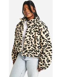 Boohoo - Plus Boxy Teddy Bomber Jacket - Lyst