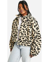 Boohoo - Plus Boxy Teddy Bomber Jacket - Lyst