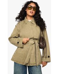Boohoo - Belted Short Trench Coat - Lyst