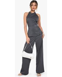 Boohoo - Tailored High Neck Waistcoat Jumpsuit - Lyst