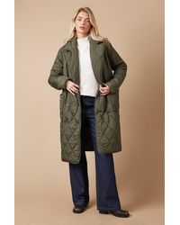 Oasis - Quilted Diamond Puffer Coat - Lyst