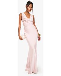 Boohoo - Premium Plunge Cowl Maxi Dress - Lyst