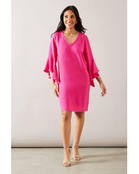Wallis - Petite Woven Ruffle Sleeve Shift Dress - Lyst