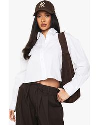 Boohoo - Basics Cropped Shirt - Lyst