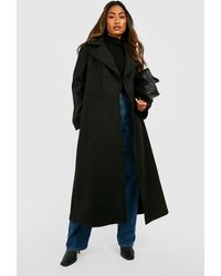Boohoo Oversized Maxi Wool Look Coat - Black